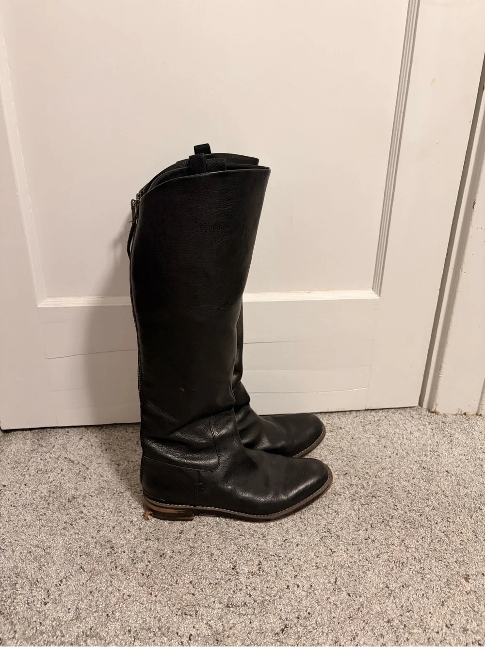 Classic Tall Black Leather Women’s Riding Boots - Franco Sarto